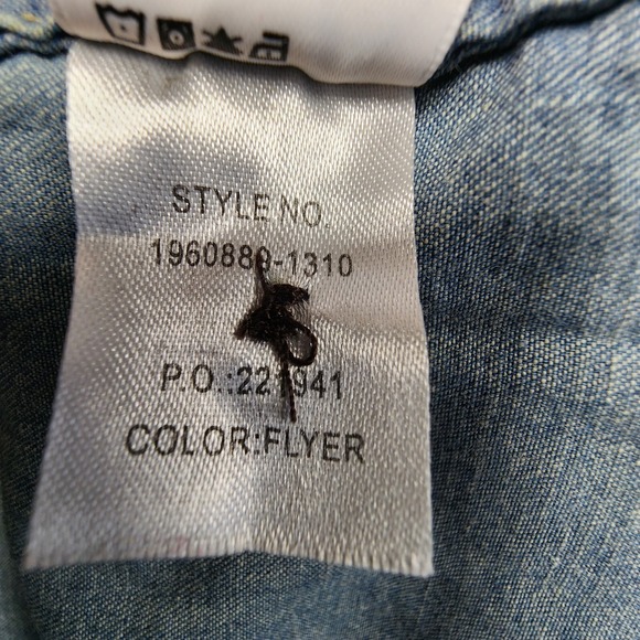 Paige Medium Denim Blue Chambray Dress Womens Medium Button Front Tie Waist Mini - Picture 10 of 13